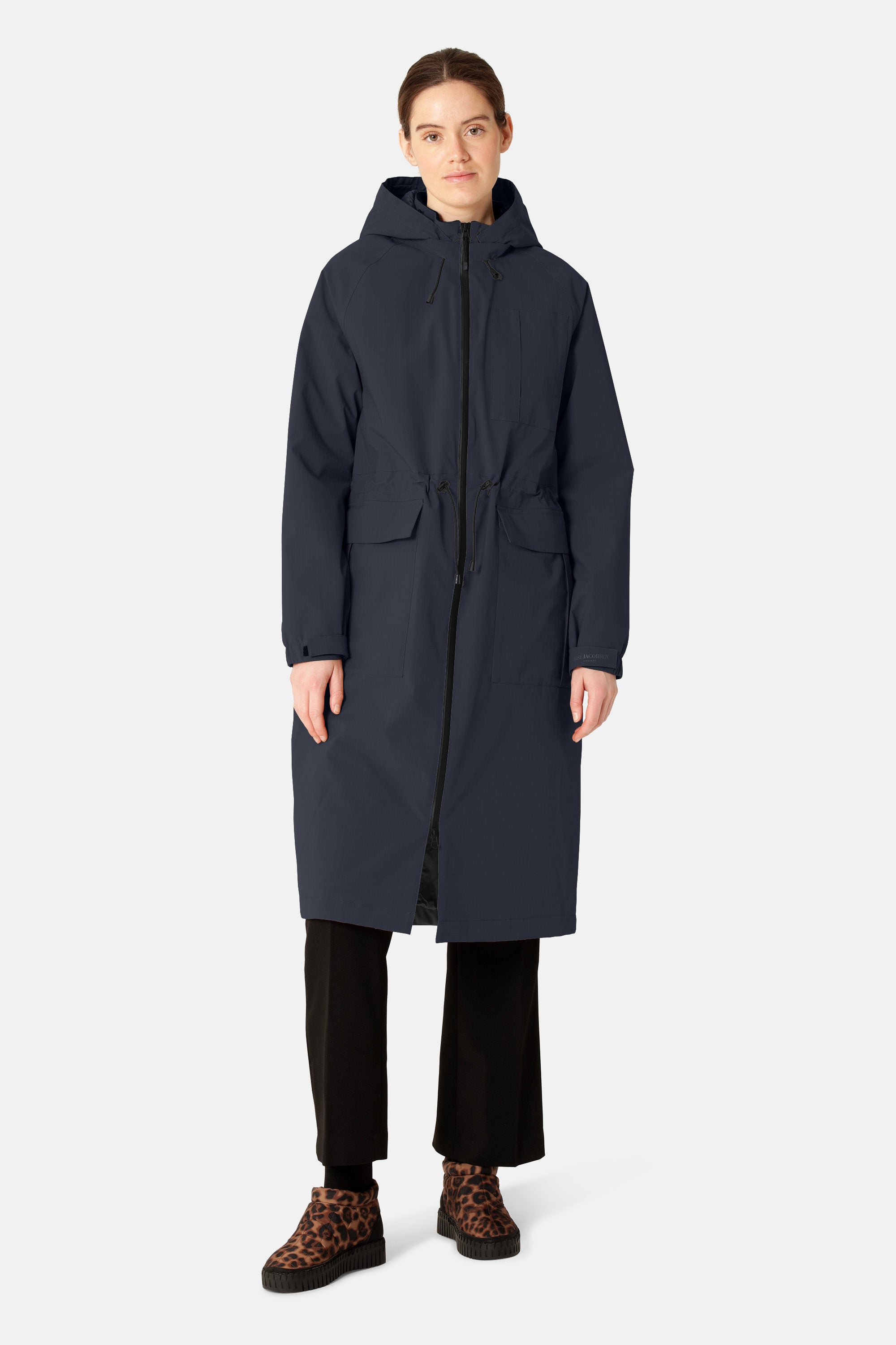 Long Winter Coat - Dark Indigo